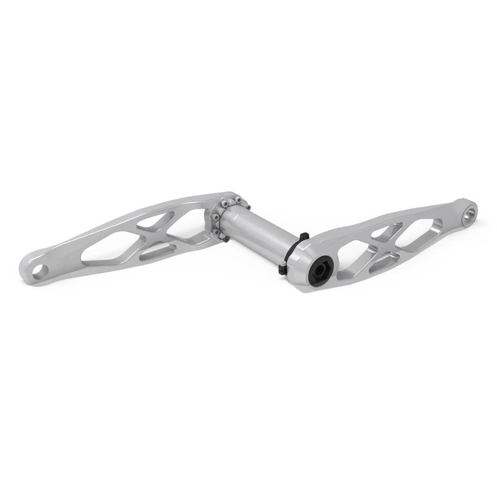 5Dev Gravel/Road Cranks 170mm/68mm DUB Spindle - Raw Silver/Clear