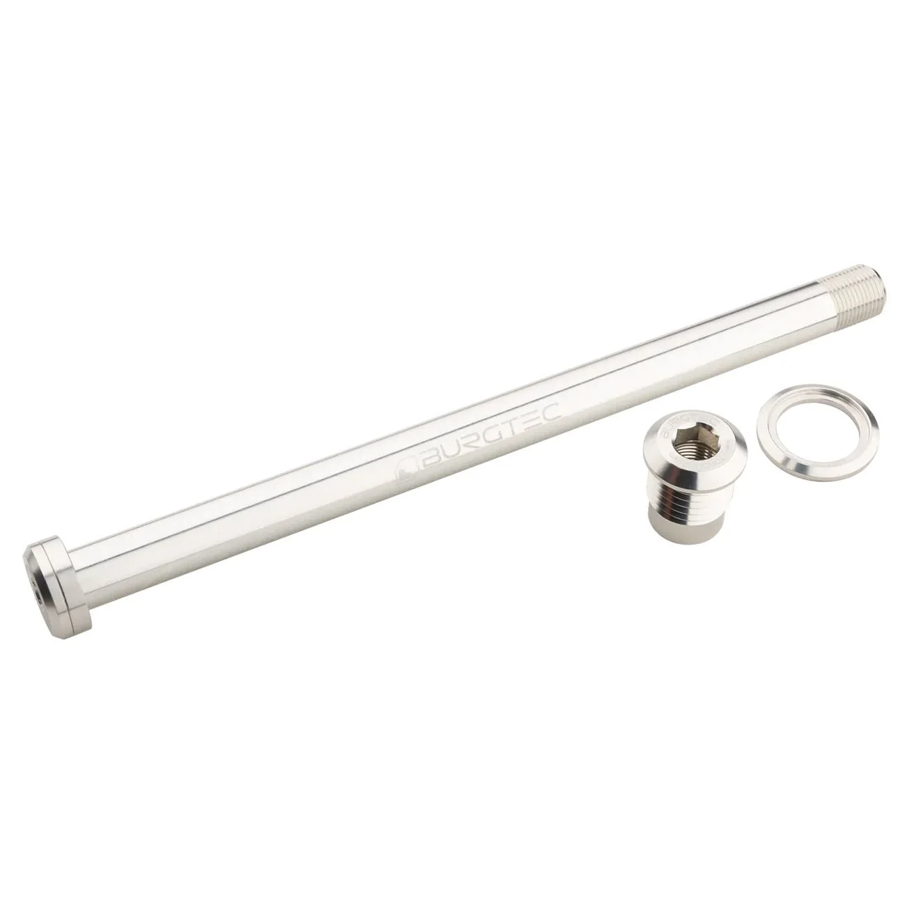 Burgtec Rear Axle - 180mm x 12mm 1.00mm Pitch - Rhodium Silver