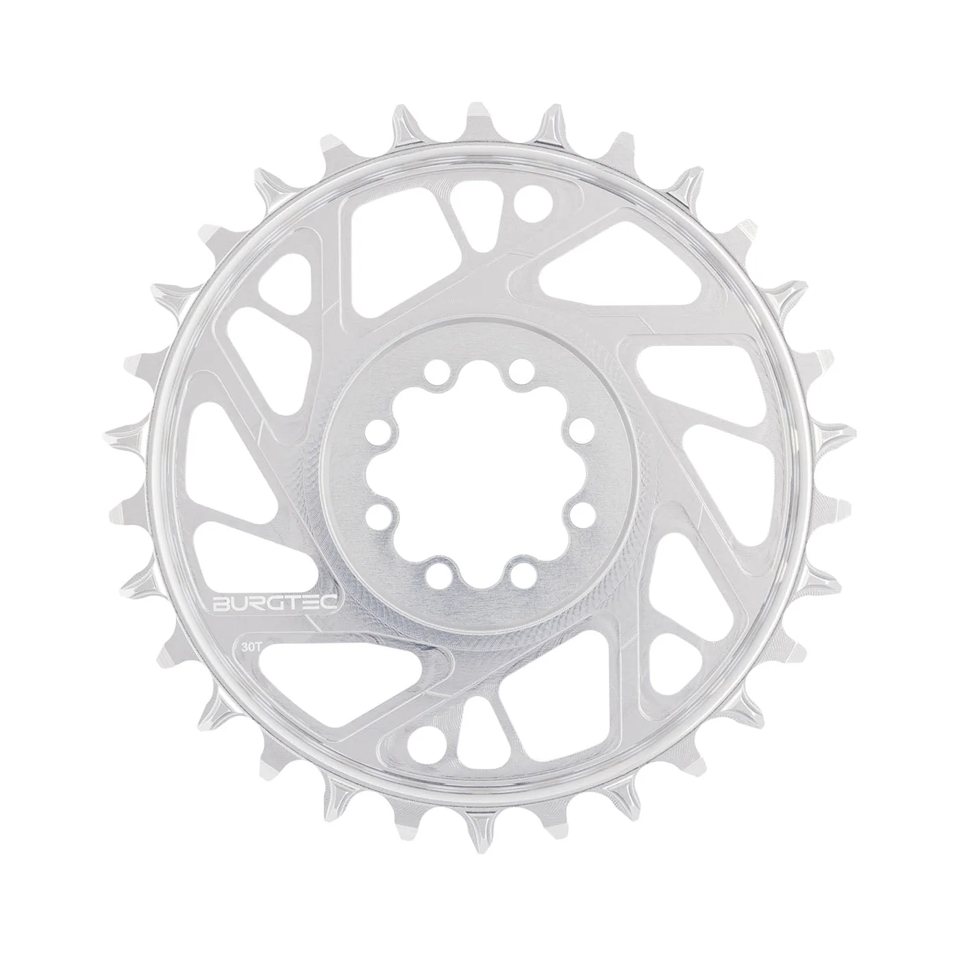 Burgtec T-Type Chainring - 30t - SRAM 8-Bolt - Silver