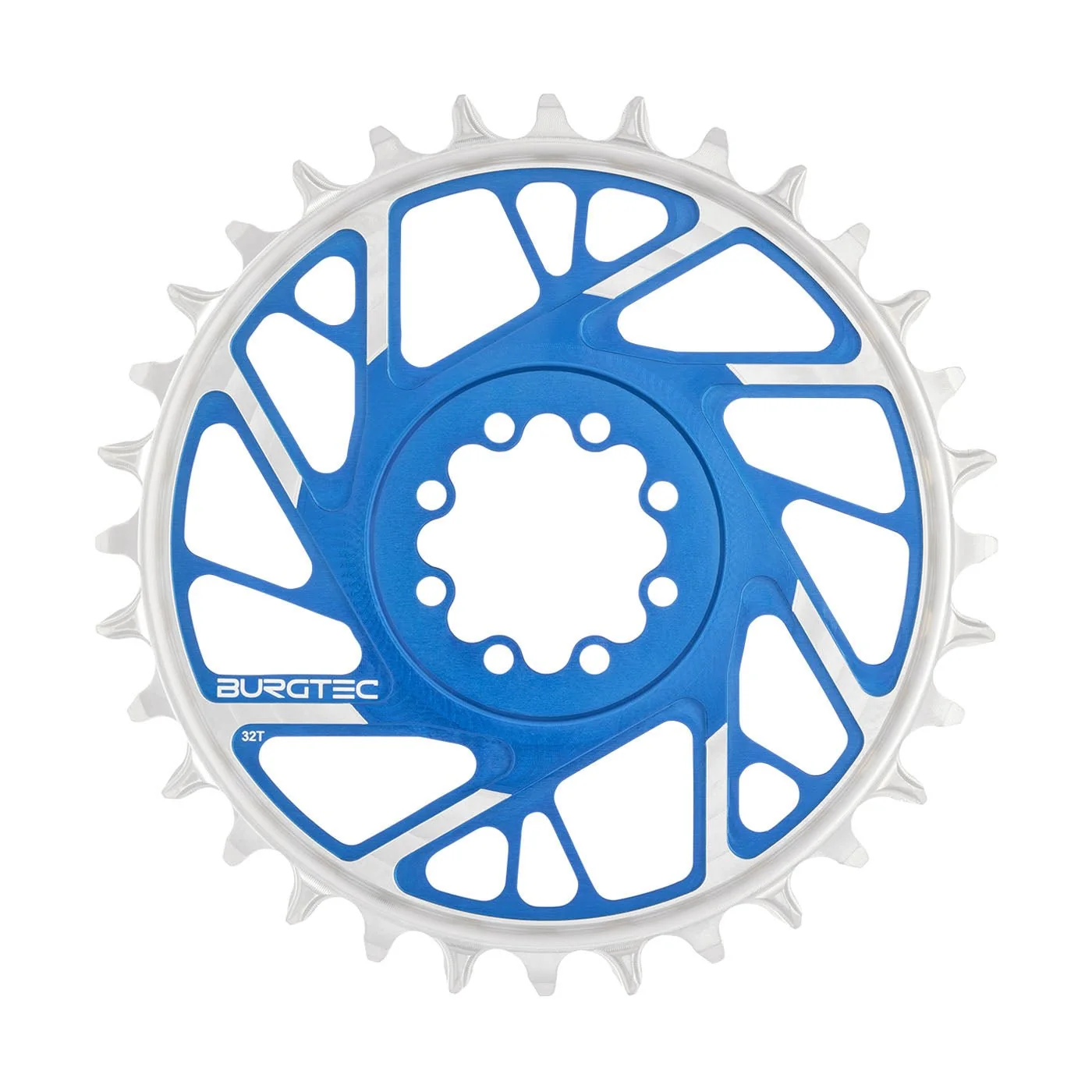 Burgtec T-Type Chainring - 32t - SRAM 8-Bolt - Blue