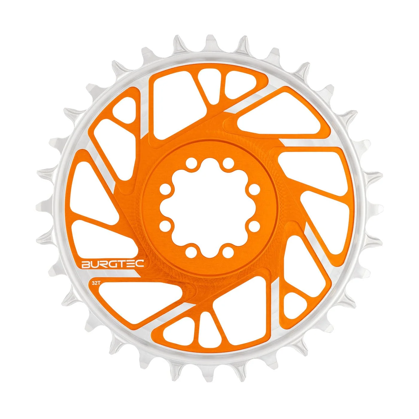 Burgtec T-Type Chainring - 32t - SRAM 8-Bolt - Orange