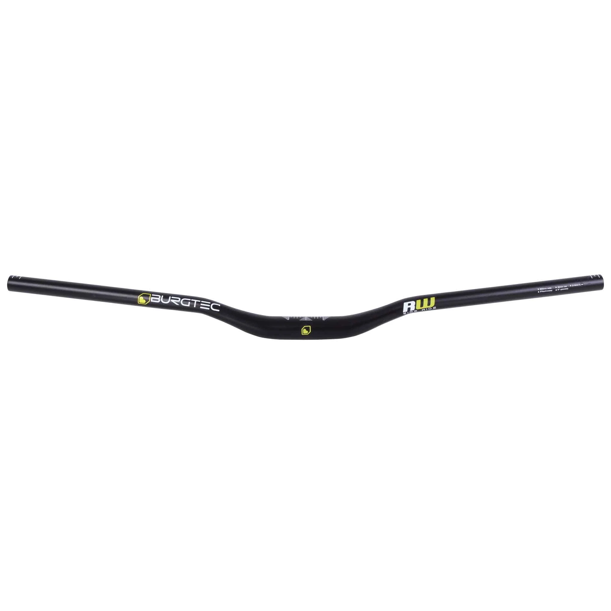 Burgtec Ride Wide Enduro Riser Bar - 31.8mm Diameter - 30mm Rise - 800mm Wide - Black