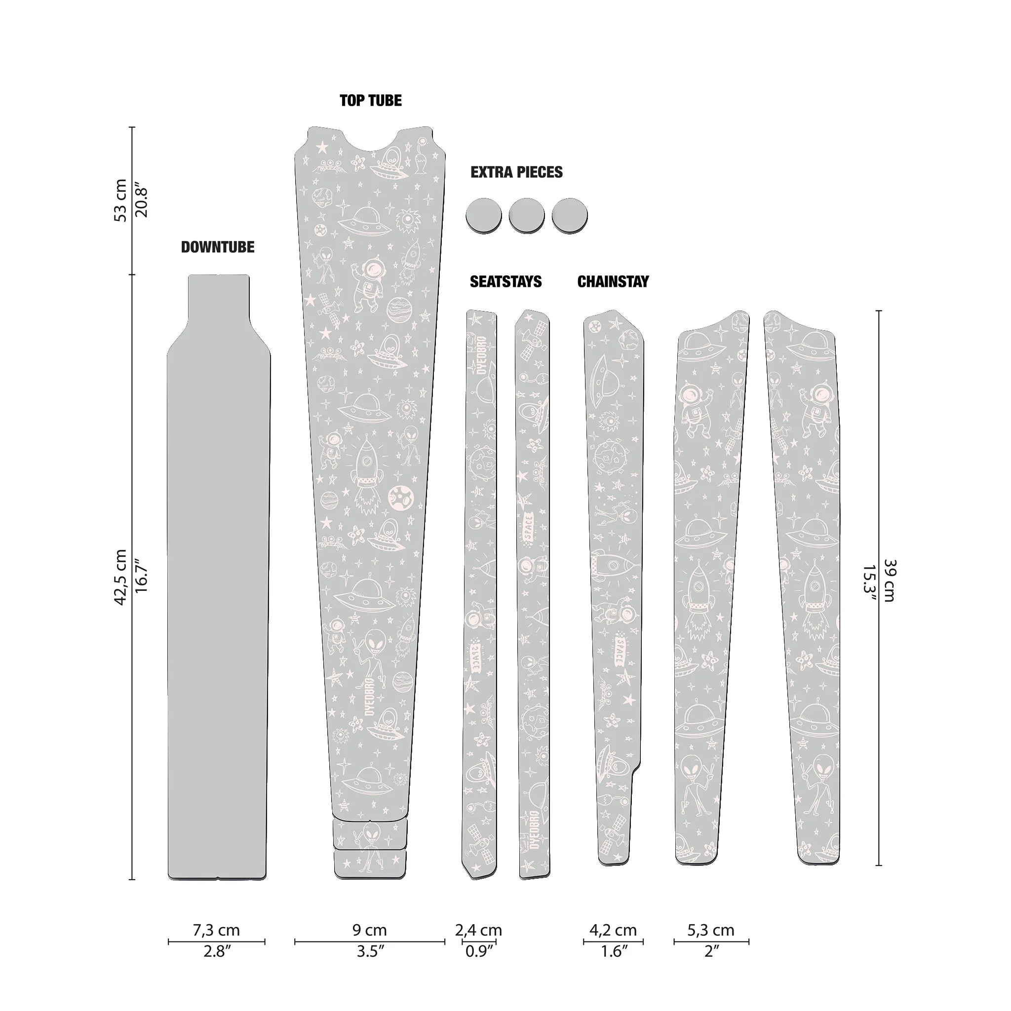 DYEDBRO Gravel Frame Protection - Space Trip White