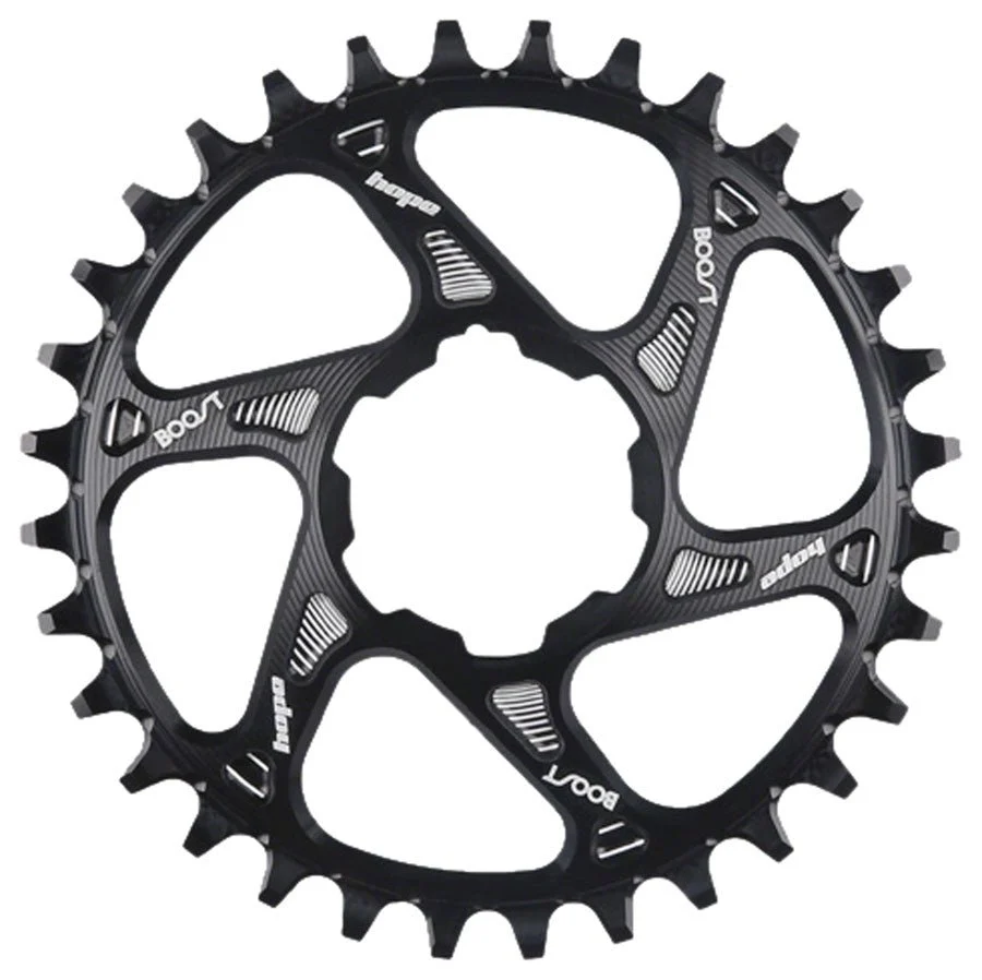 Hope Spiderless Retainer Chainring - 34t Boost Hope Direct Mount For Shimano 12-Speed Drivetrain BLK