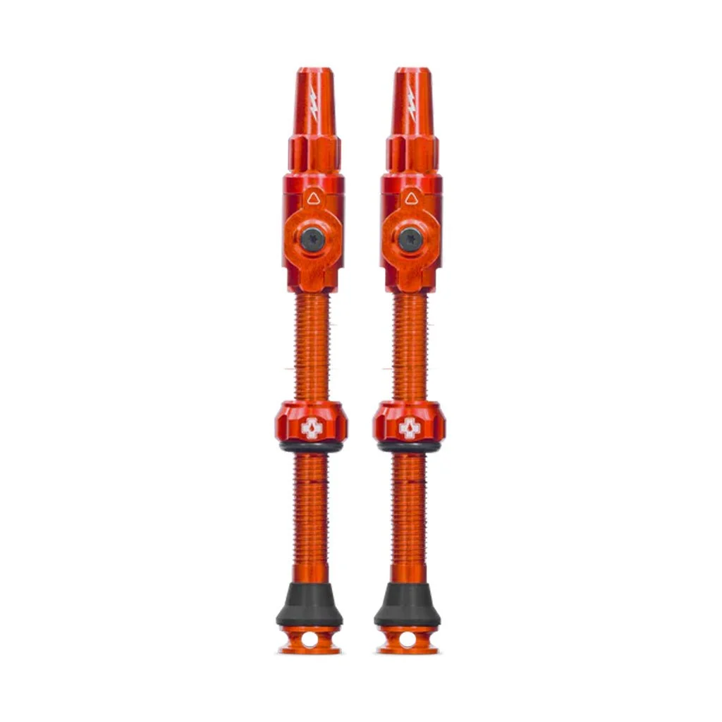 Muc-Off Big Bore Lite Tubeless Valve Stems - 75mm Length - Pair - Orange