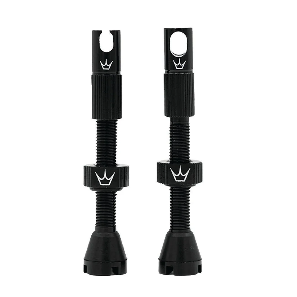 Peatys Alloy Presta Valve Stem Pair - 42mm - Black