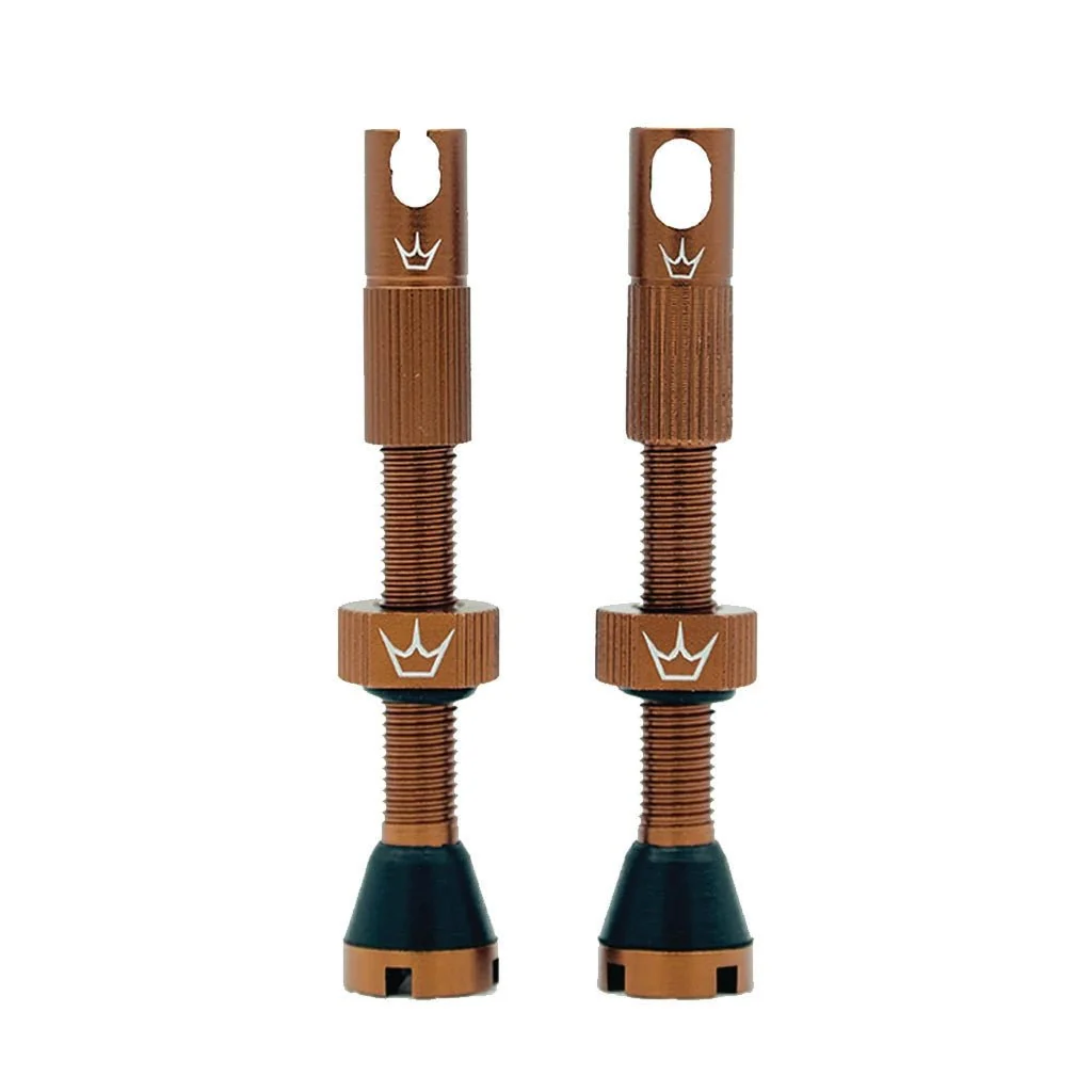 Peatys Alloy Presta Valve Stem Pair - 60mm - Bourbon