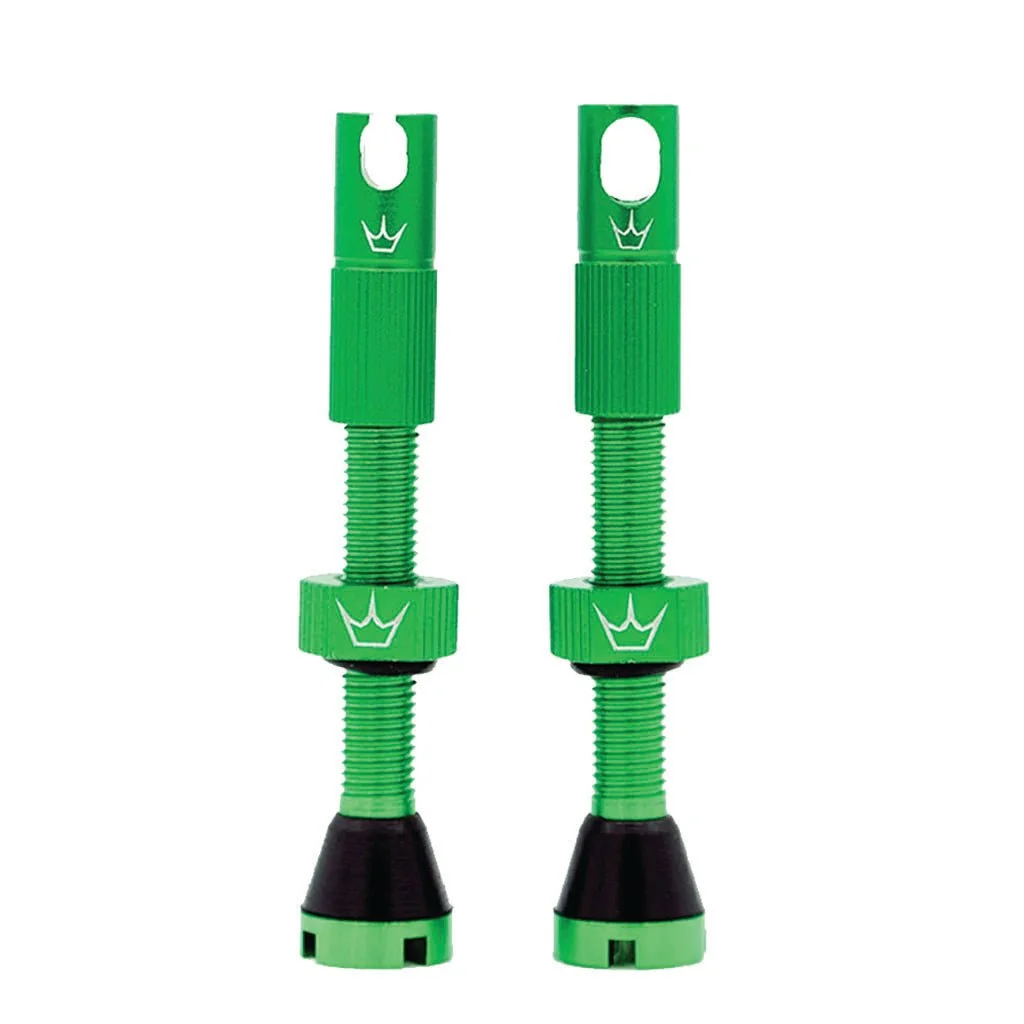 Peatys Alloy Presta Valve Stem Pair - 60mm - Emerald