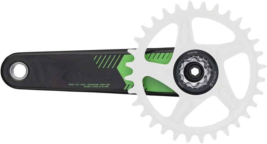 RaceFace ERA Carbon Crankset - 170mm Length - CINCH Interface - 136mm Spindle - Green - Image 3