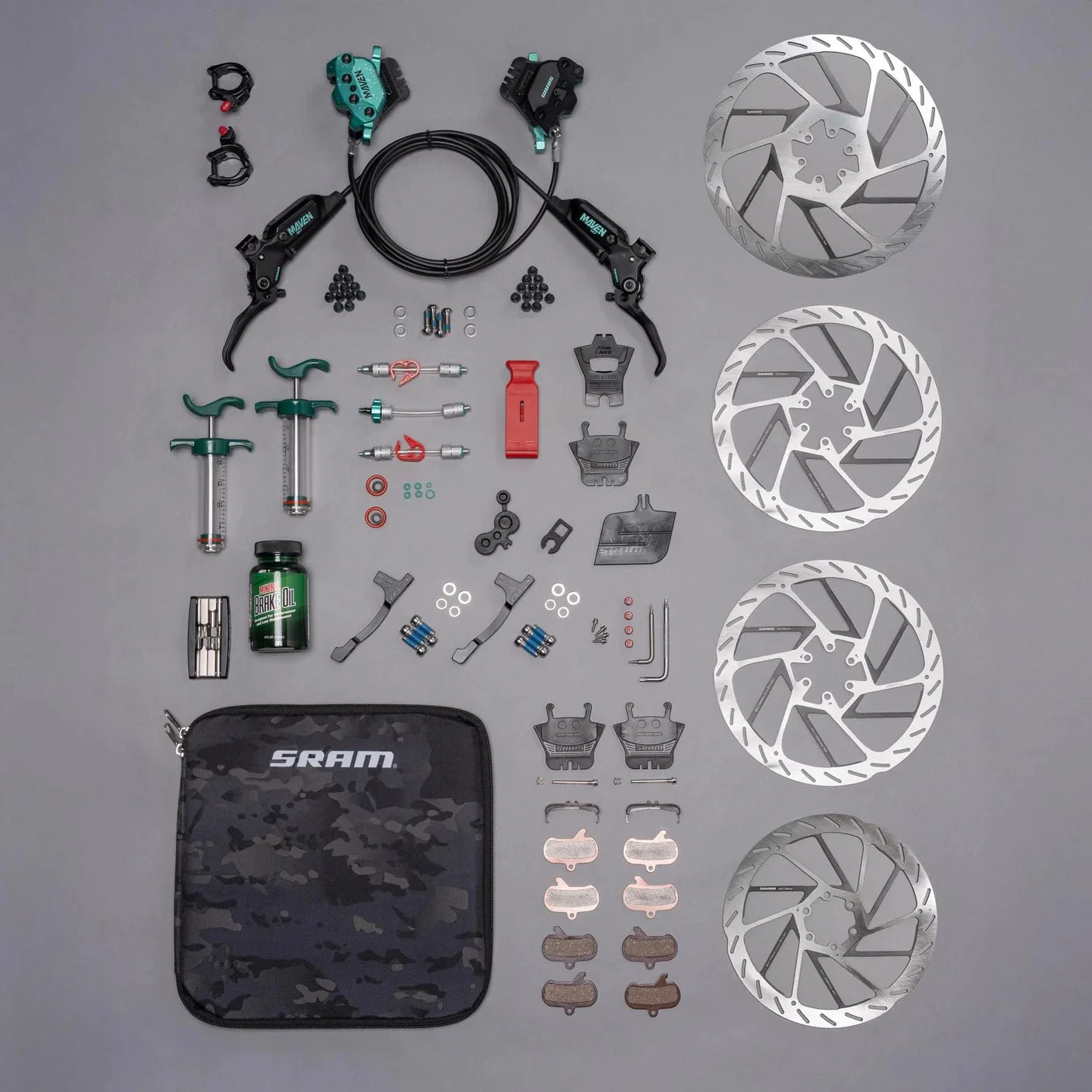 SRAM Maven Ultimate Brake - Expert Kit - Teal Splatter - Image 10