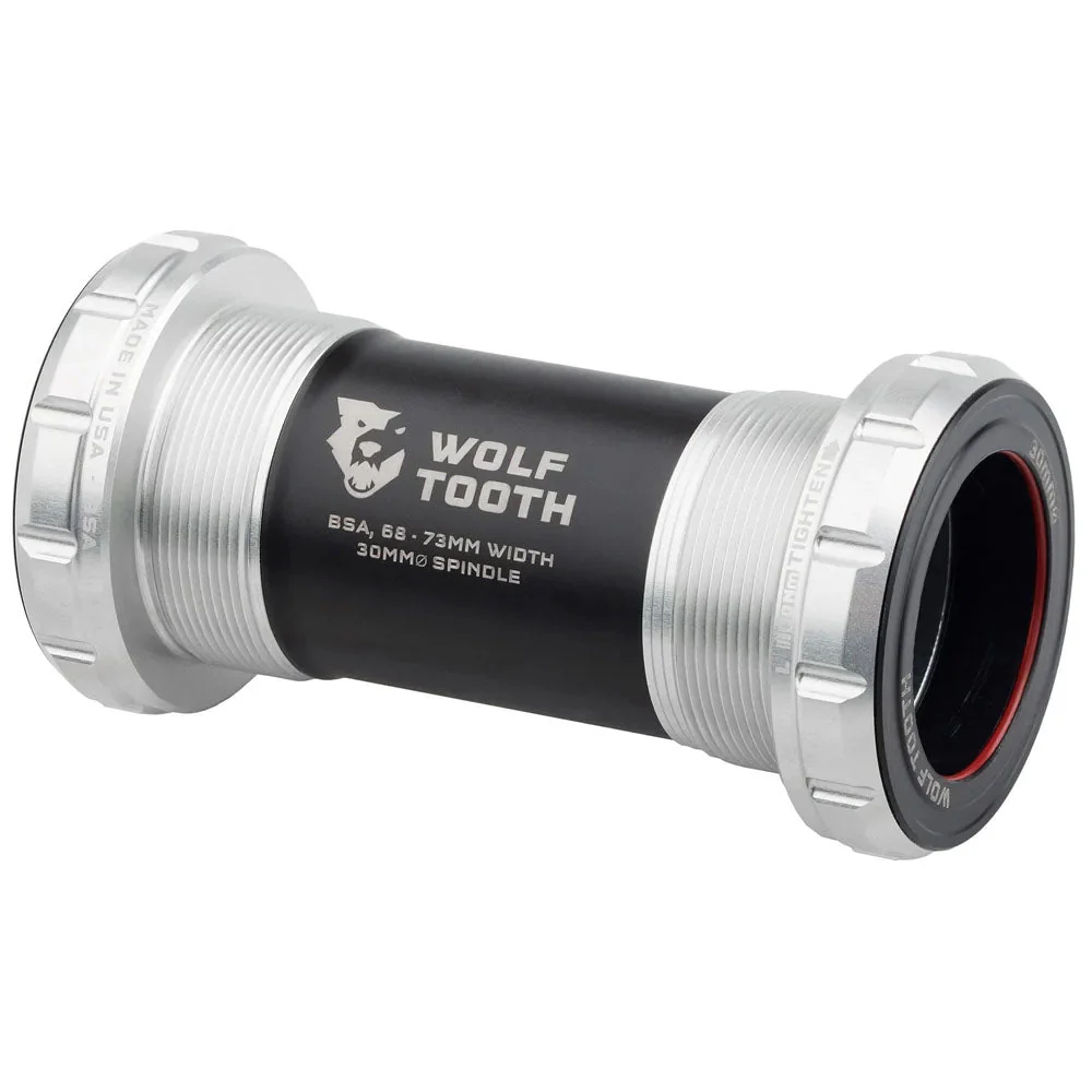 Wolf Tooth Bottom Bracket - BSA 68/73mm - 30mm Spindle - Raw Silver