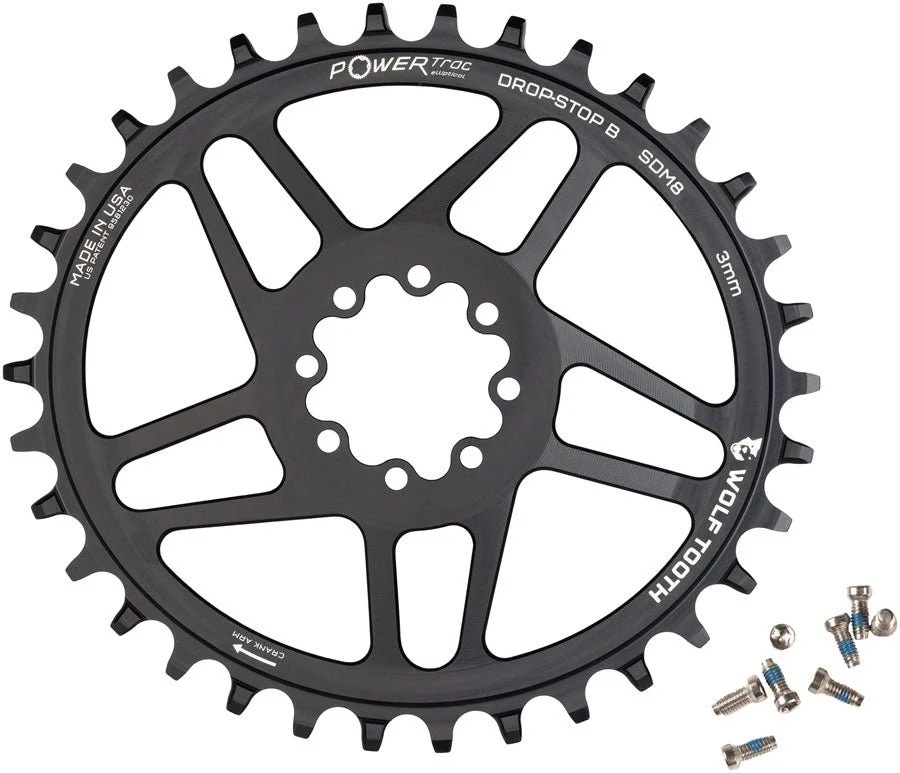 Wolf Tooth Elliptical Chainring - Drop-Stop B - SRAM 8-Bolt Direct Mount - 3mm Offset - 34t