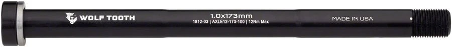 Wolf Tooth Rear Thru Axle - M12 1.0x173mm - Black - Image 2