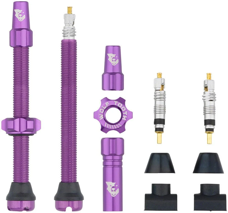 Wolf Tooth Tubeless Valve Stem Kit - 60mm Length -  Purple